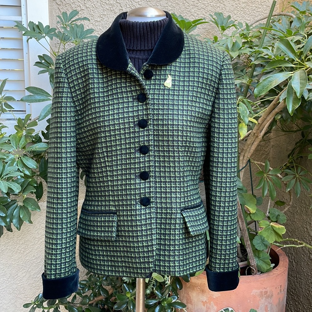 Vintage multicolored Kasper wool cropped jacket